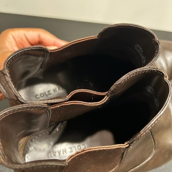 Cole Haan Mens Brown Leather Chelsea Heeled Boots Round Toe Size 11.5M - Picture 10 of 10